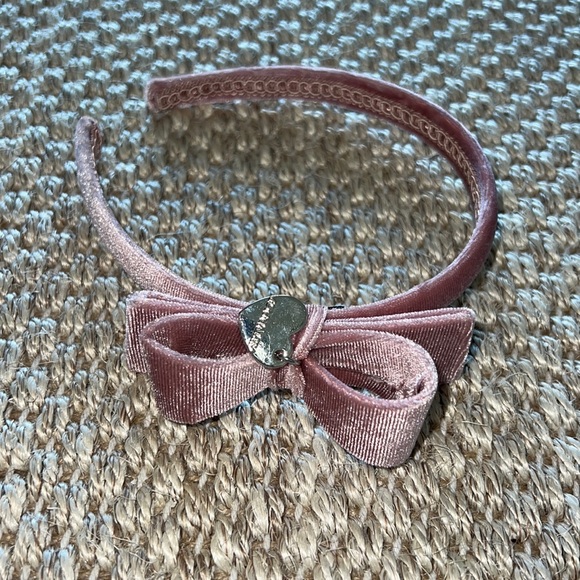 MonnaLisa Velvet Blush Bow Headband